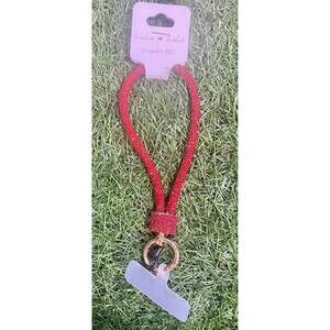NEW SOPHIA COLLECTION rhinestone phone wrist strap lanyard in red